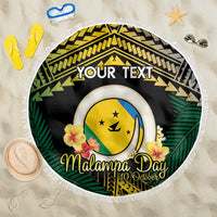 Personalised Malampa Day Beach Blanket Vanuatu Provinces Polynesian Pattern LT14 One Size 150cm Black - Polynesian Pride