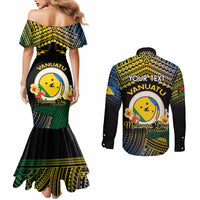 Personalised Malampa Day Couples Matching Mermaid Dress and Long Sleeve Button Shirt Vanuatu Provinces Polynesian Pattern LT14 - Polynesian Pride