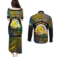 Personalised Malampa Day Couples Matching Puletasi and Long Sleeve Button Shirt Vanuatu Provinces Polynesian Pattern LT14 - Polynesian Pride