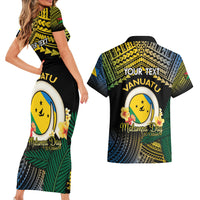 Personalised Malampa Day Couples Matching Short Sleeve Bodycon Dress and Hawaiian Shirt Vanuatu Provinces Polynesian Pattern LT14 - Polynesian Pride