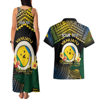 Personalised Malampa Day Couples Matching Tank Maxi Dress and Hawaiian Shirt Vanuatu Provinces Polynesian Pattern LT14 - Polynesian Pride