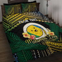 Personalised Malampa Day Quilt Bed Set Vanuatu Provinces Polynesian Pattern LT14 Black - Polynesian Pride