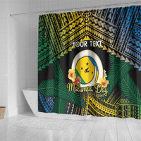 Personalised Malampa Day Shower Curtain Vanuatu Provinces Polynesian Pattern