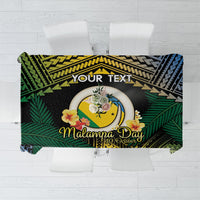 Personalised Malampa Day Tablecloth Vanuatu Provinces Polynesian Pattern LT14 Black - Polynesian Pride