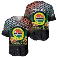 Personalised Penama Day Baseball Jersey Vanuatu Provinces Polynesian Pattern