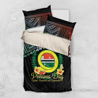 Personalised Penama Day Bedding Set Vanuatu Provinces Polynesian Pattern LT14 US Twin 172cm x 218cm Black - Polynesian Pride