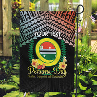Personalised Penama Day Garden Flag Vanuatu Provinces Polynesian Pattern LT14 Garden Flag Black - Polynesian Pride