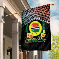 Personalised Penama Day Garden Flag Vanuatu Provinces Polynesian Pattern LT14 House Flag Black - Polynesian Pride