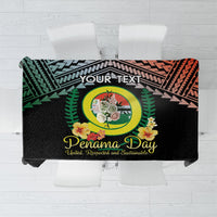 Personalised Penama Day Tablecloth Vanuatu Provinces Polynesian Pattern LT14 Black - Polynesian Pride