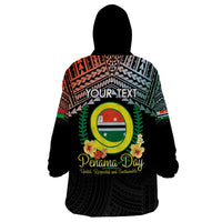 Personalised Penama Day Wearable Blanket Hoodie Vanuatu Provinces Polynesian Pattern