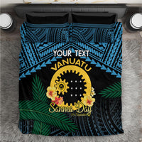 Personalised Sanma Day Bedding Set Vanuatu Provinces Polynesian Pattern LT14 Black - Polynesian Pride