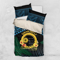 Personalised Sanma Day Bedding Set Vanuatu Provinces Polynesian Pattern LT14 US Twin 172cm x 218cm Black - Polynesian Pride