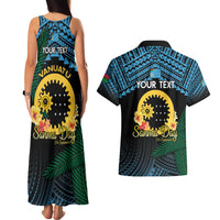 Personalised Sanma Day Couples Matching Tank Maxi Dress and Hawaiian Shirt Vanuatu Provinces Polynesian Pattern LT14 - Polynesian Pride