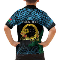 Personalised Sanma Day Family Matching Off Shoulder Maxi Dress and Hawaiian Shirt Vanuatu Provinces Polynesian Pattern LT14 - Polynesian Pride