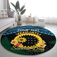 Personalised Sanma Day Round Carpet Vanuatu Provinces Polynesian Pattern