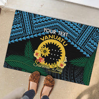Personalised Sanma Day Rubber Doormat Vanuatu Provinces Polynesian Pattern LT14 - Polynesian Pride
