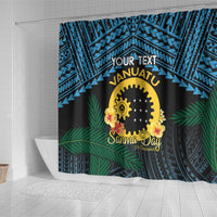 Personalised Sanma Day Shower Curtain Vanuatu Provinces Polynesian Pattern