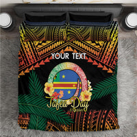 Personalised Tafea Day Bedding Set Vanuatu Provinces Polynesian Pattern LT14 Black - Polynesian Pride