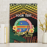 Personalised Tafea Day Canvas Wall Art Vanuatu Provinces Polynesian Pattern LT14 Without Frame Black - Polynesian Pride