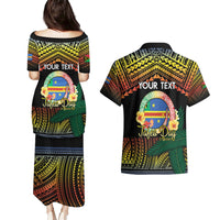 Personalised Tafea Day Couples Matching Puletasi and Hawaiian Shirt Vanuatu Provinces Polynesian Pattern LT14 - Polynesian Pride