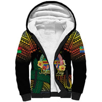 Personalised Tafea Day Sherpa Hoodie Vanuatu Provinces Polynesian Pattern LT14 Unisex Black - Polynesian Pride