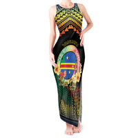 Personalised Tafea Day Tank Maxi Dress Vanuatu Provinces Polynesian Pattern LT14 Women Black - Polynesian Pride
