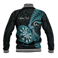 Personalised New Zealand Darts Baseball Jacket Happiness Is A Tight Threesome Maori Paua Shell LT14 - Polynesian Pride
