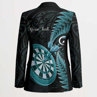Personalised New Zealand Darts Blazer Happiness Is A Tight Threesome Maori Paua Shell - Polynesian Pride