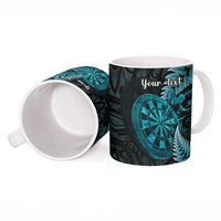 Personalised New Zealand Darts Ceramic Mug Happiness Is A Tight Threesome Maori Paua Shell LT14 - Polynesian Pride