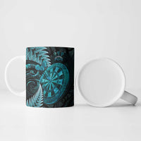 Personalised New Zealand Darts Ceramic Mug Happiness Is A Tight Threesome Maori Paua Shell LT14 - Polynesian Pride