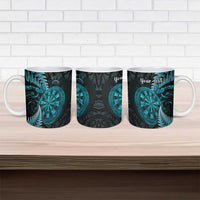 Personalised New Zealand Darts Ceramic Mug Happiness Is A Tight Threesome Maori Paua Shell LT14 - Polynesian Pride