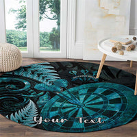 Personalised New Zealand Darts Round Carpet Happiness Is A Tight Threesome Maori Paua Shell