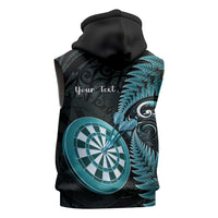 Personalised New Zealand Darts Sleeveless Zip Hoodie Happiness Is A Tight Threesome Maori Paua Shell LT14 - Polynesian Pride