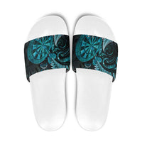 Personalised New Zealand Darts Slide Sandals Happiness Is A Tight Threesome Maori Paua Shell - Polynesian Pride
