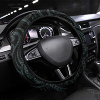 New Zealand Darts Steering Wheel Cover Happiness Is A Tight Threesome Maori Paua Shell LT14 Universal Fit Turquoise - Polynesian Pride