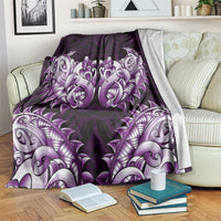 New Zealand Ta Moko Blanket Aotearoa Maori Chest Tattoo Purple