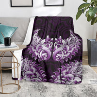 New Zealand Ta Moko Blanket Aotearoa Maori Chest Tattoo Purple