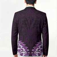 New Zealand Ta Moko Blazer Aotearoa Maori Chest Tattoo Purple