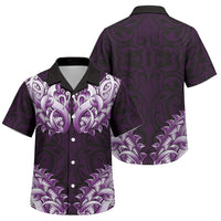 New Zealand Ta Moko Family Matching Summer Maxi Dress and Hawaiian Shirt Aotearoa Maori Chest Tattoo Purple LT14 Son's Shirt Purple - Polynesian Pride