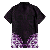 New Zealand Ta Moko Hawaiian Shirt Aotearoa Maori Chest Tattoo Purple