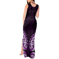 New Zealand Ta Moko Tank Maxi Dress Aotearoa Maori Chest Tattoo Purple