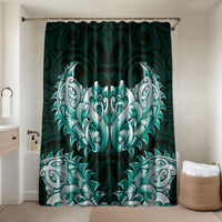 New Zealand Ta Moko Bathroom Set Aotearoa Maori Chest Tattoo Turquoise