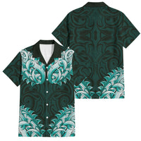 New Zealand Ta Moko Family Matching Summer Maxi Dress and Hawaiian Shirt Aotearoa Maori Chest Tattoo Turquoise LT14 Dad's Shirt - Short Sleeve Turquoise - Polynesian Pride