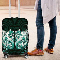 New Zealand Ta Moko Luggage Cover Aotearoa Maori Chest Tattoo Turquoise