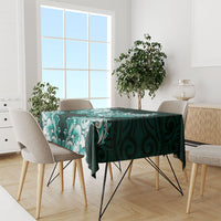 New Zealand Ta Moko Tablecloth Aotearoa Maori Chest Tattoo Turquoise