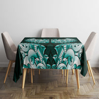 New Zealand Ta Moko Tablecloth Aotearoa Maori Chest Tattoo Turquoise