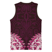 New Zealand Ta Moko Basketball Jersey Aotearoa Maori Chest Tattoo Pink