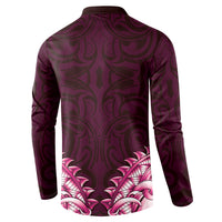 New Zealand Ta Moko Button Sweatshirt Aotearoa Maori Chest Tattoo Pink