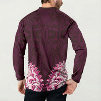 New Zealand Ta Moko Button Sweatshirt Aotearoa Maori Chest Tattoo Pink
