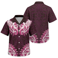 New Zealand Ta Moko Family Matching Off Shoulder Short Dress and Hawaiian Shirt Aotearoa Maori Chest Tattoo Pink LT14 Son's Shirt Pink - Polynesian Pride